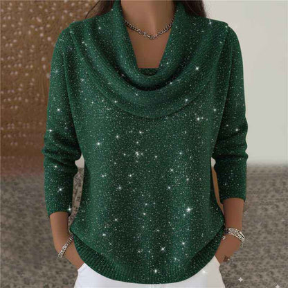 Women Soft-Shine Relaxed Round Neck Knit Sweater