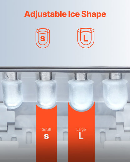 Portable Countertop Ice Maker 33Lbs/24H Self-Cleaning With Scoop Basket Home Bar