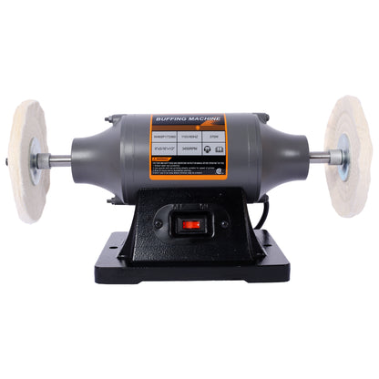 6-Inch Electric Polisher Bench Buffer Grinder  - Includes 4PCs 80Ply Thic Buffing Wheels  Ideal Benchtop Buffing Machine For Polishing  Metal, Jewelry, Knives, Wood, Jade, And Plastic.CSA Certificated