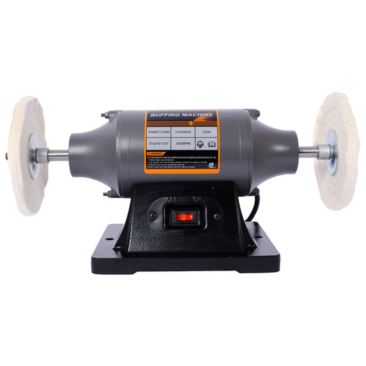 6-Inch Electric Polisher Bench Buffer Grinder  - Includes 4PCs 80Ply Thic Buffing Wheels  Ideal Benchtop Buffing Machine For Polishing  Metal, Jewelry, Knives, Wood, Jade, And Plastic.CSA Certificated