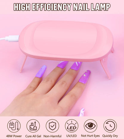 Acrylic Nail Kit Dip Powder Nail Kit Starter With Drill And UV Light, 20 Colors Fast Dry Powder Nail Dipping Kit, With Base & Top Coat Activator Dip Nail Kit For French Nail Art Manicure DIY - DropOnline.co