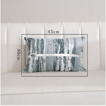 Light Luxury Sofa Cushion Living Room Nordic Velvet Printing Pillow Simple Modern Model Room Pillow Pillowcase