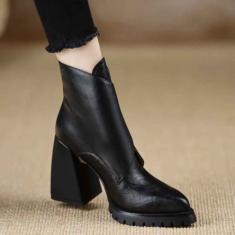 Retro Soft Sole Chunky Heel Ankle Boots For Women