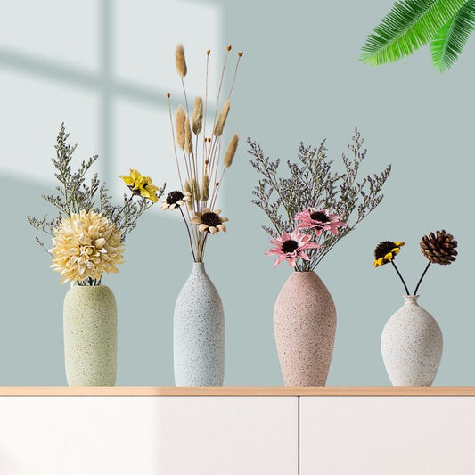 Premium Ceramic Frosted Vase - Modern Home Decoration Centerpiece