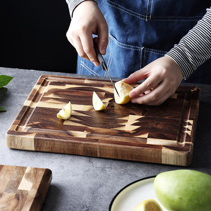 Kitchen Household Parquet Solid Wood Cutting Board - DropOnline.co