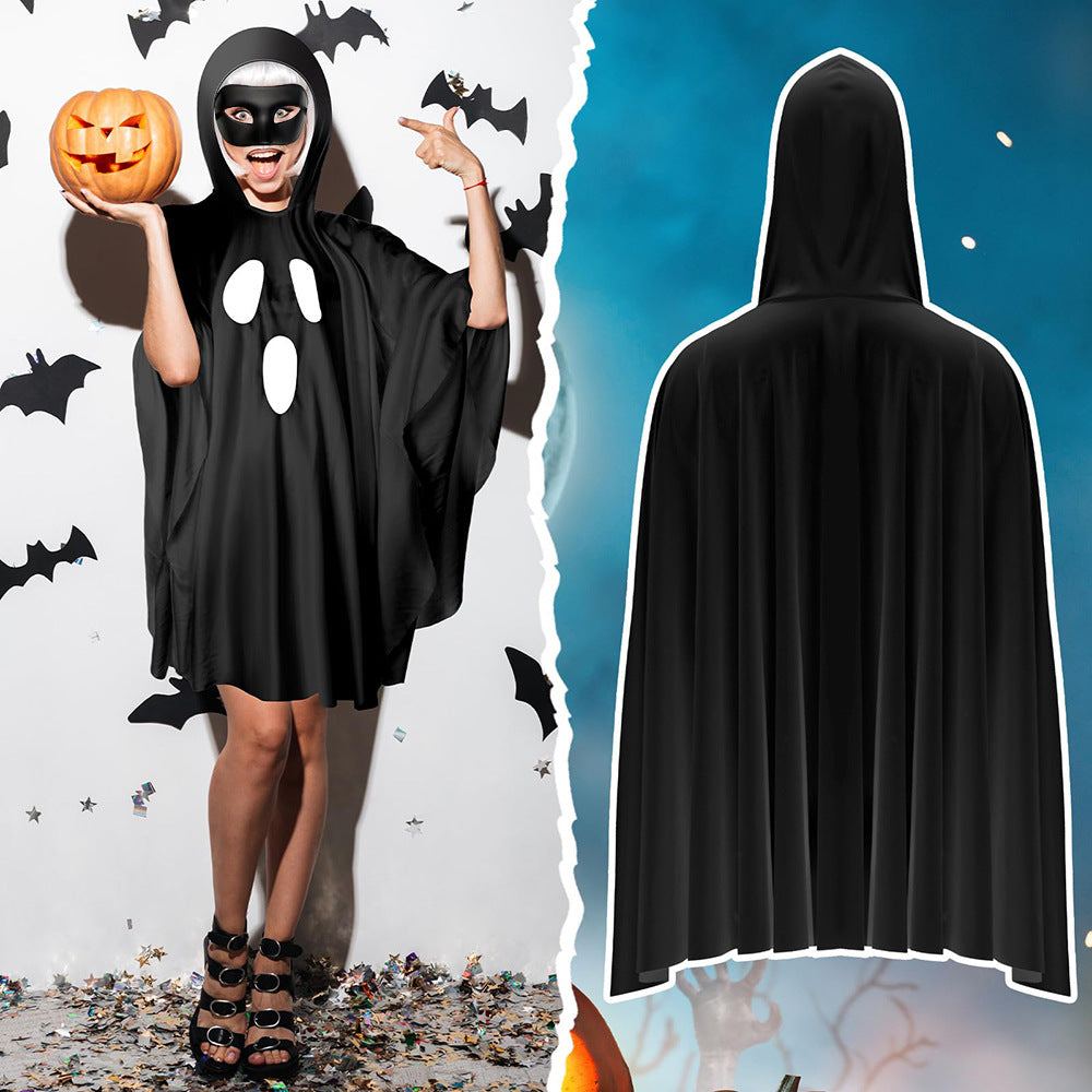 Halloween Women's Hooded Ghost Poncho - Party Costume