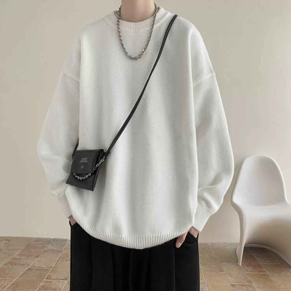 Korean Version New Round Neck Sweater Autumn Winter Men