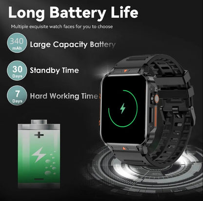 L81 Outdoor Sports Square Smartwatch Answer Call Big Battery Fitness Tracker Waterproof Smartwatch Men For IOS Android - DropOnline.co