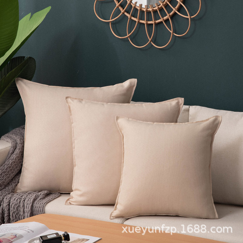 Solid Color Cushion Sofa Pillow White Blue Gray Coffee Color Purple Red Cushion Cover Waist Pillow