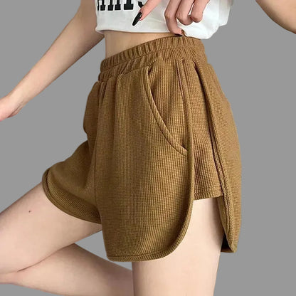Waffle Sweatpants Shorts For Women