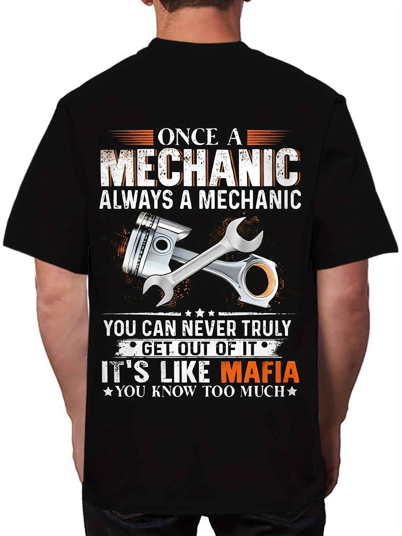 Men's Tool Printed T-Shirt - Casual Short Sleeve Round Neck Outdoor Tee