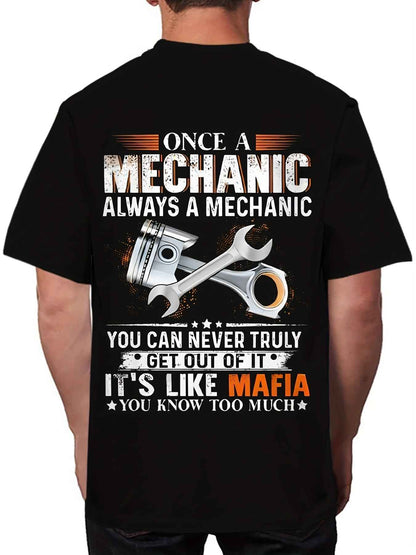 Men's Tool Printed T-Shirt - Casual Short Sleeve Round Neck Outdoor Tee