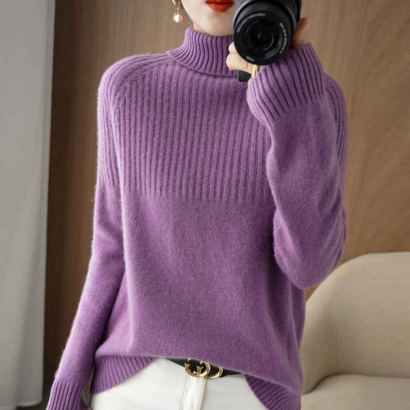 Loose High-neck Sweater Base Layer For Women
