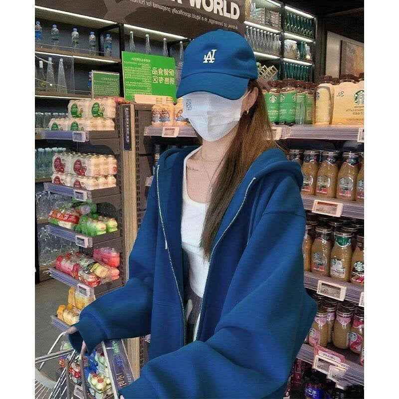 Hooded Loose All-matching Zipper Cardigan Sweater