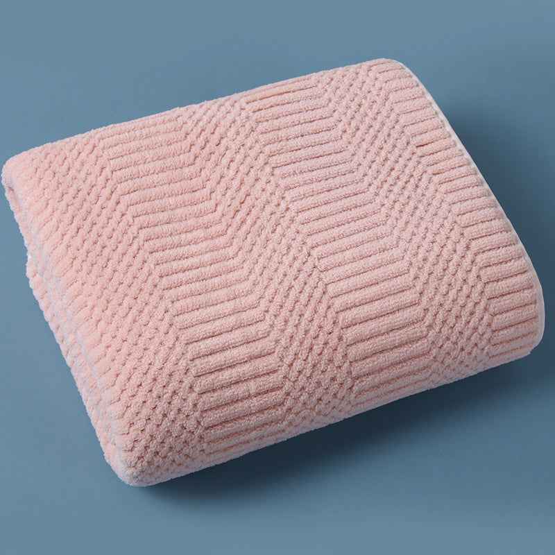 Water-absorbing Quick-drying Striped Coral Fleece Bath Towel