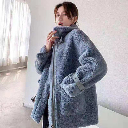 Long woolen coat one coat - DropOnline.co
