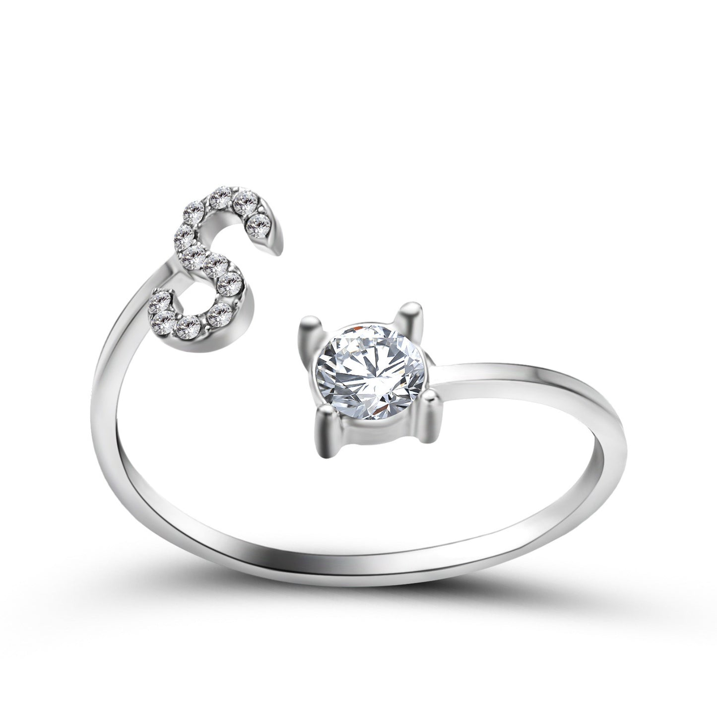 Adjustable Initial Letter Ring - Personalized Alphabet Jewelry