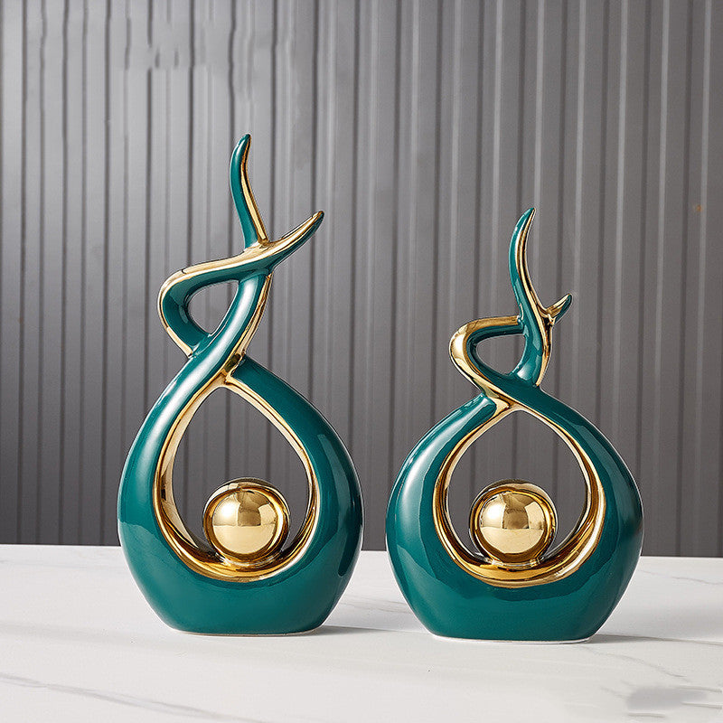 Premium Ceramic Entrance Decoration Ornaments - Light Luxury Abstract Home Accents