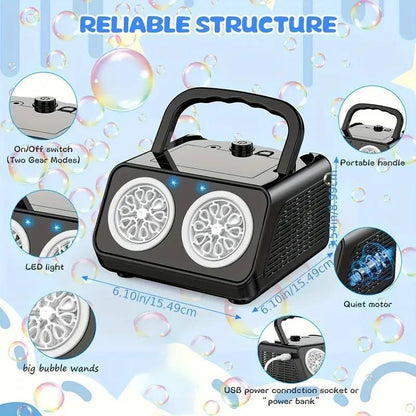 New Automatic Bubble Machine With Upgraded Bubble Blower, Suitable For Children, Indoor And Outdoor Birthday Parties, Bubble Wands, Bubble Guns, Automatic Bubble Guns, Flower Bubble Machine.