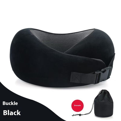 Soft Memory Foam Travel Neck Pillow U Shape Adjustable Support Comfortably Sleeping On Plane Car Office Noon Break - DropOnline.co