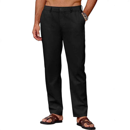 Men's Casual Breathable Drawstring Pants Breathable Casual Pants With Slight Stretch