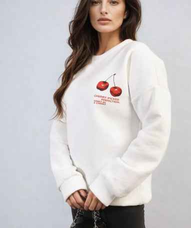 Women's Round Neck Print Long Sleeves Sweater