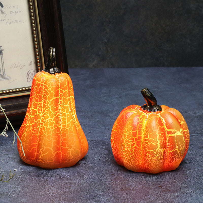 Halloween Pumpkin LED Candle Lamp - Resin Luminous Decoration