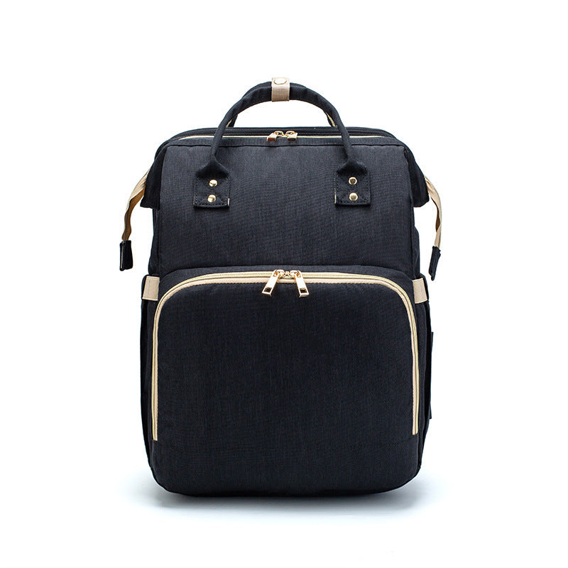 USB Charging Mommy Bed Backpack - Foldable Large Capacity Multi-Function Baby Bag