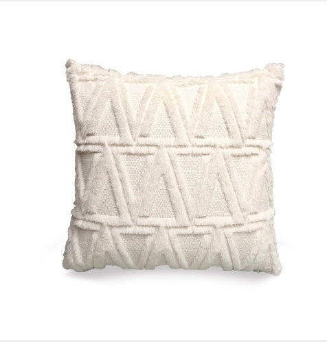 Plush Solid Color Sofa Pillowcase Living Room Cushion