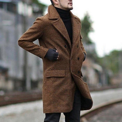 Classic woolen coat trench coat - DropOnline.co