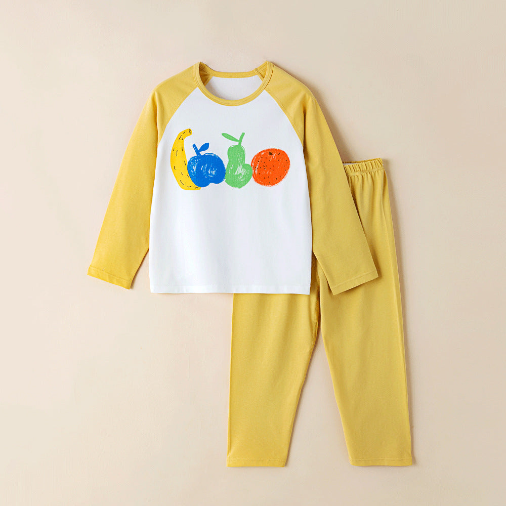 Children's Cotton Pajamas Set - Antibacterial Long Sleeve Sleepwear