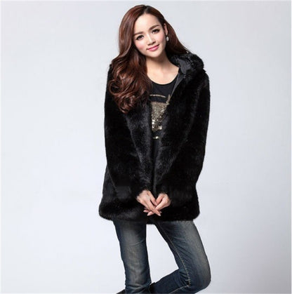Faux fox fur coat coat warm coat - DropOnline.co