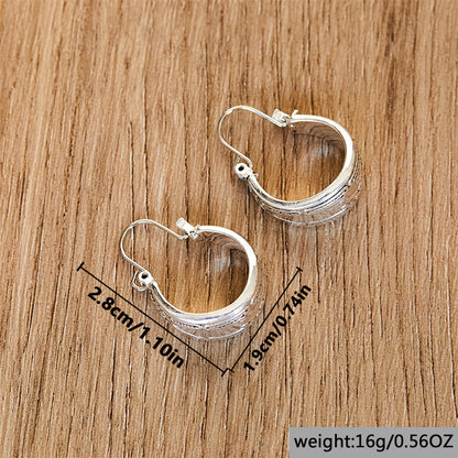 Vintage Carved Pattern Earrings Fashion Ladies' National Style Jewelry Earrings - DropOnline.co