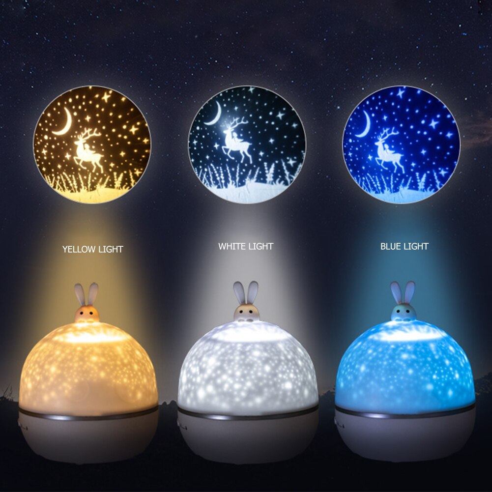 Star Moon Starry Sky Projector LED Night Light for Children Bedroom Decor Remote Control Rotating Baby Flashing Projection Lamp