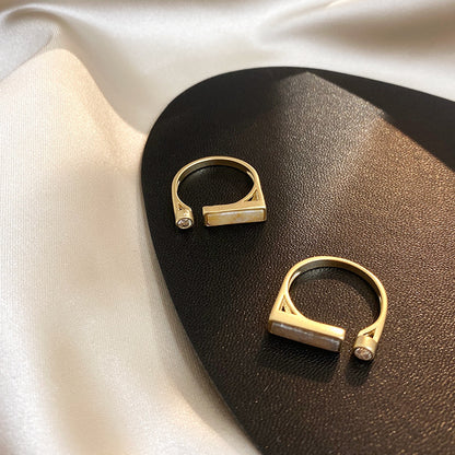 Vintage niche design zircon marble ring - DropOnline.co