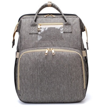 USB Charging Mommy Bed Backpack - Foldable Large Capacity Multi-Function Baby Bag