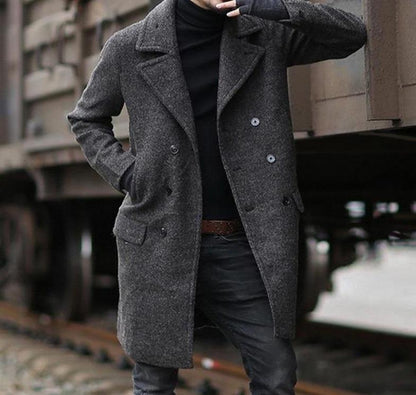 Classic woolen coat trench coat - DropOnline.co