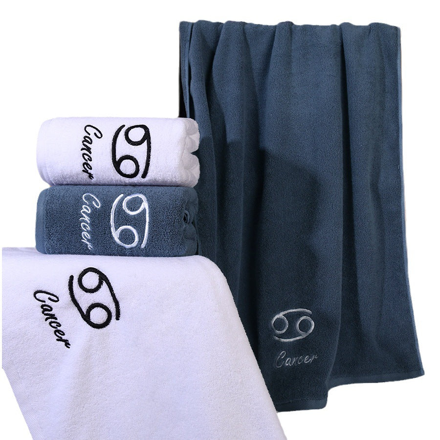 Constellation Bath Towel Plus-sized Thick Absorbent Embroidery Face Washing