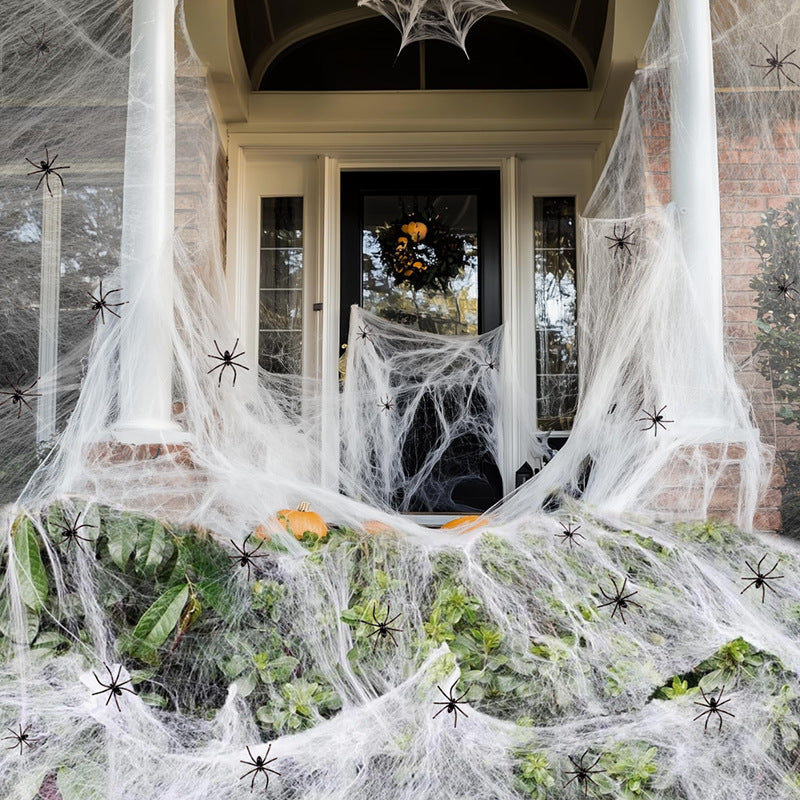Halloween Cotton Spider Web Decoration - Atmosphere Layout Props