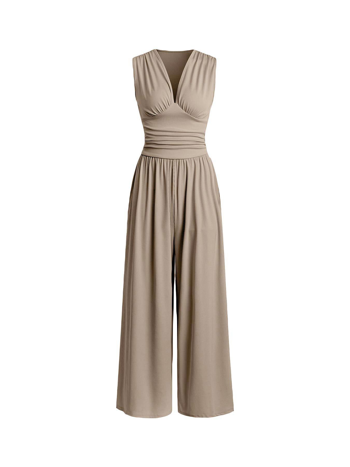 Sleeveless Knitted Wide Leg Jumpsuit