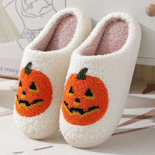 Halloween Pumpkin Slippers - Warm Winter Indoor House Shoes