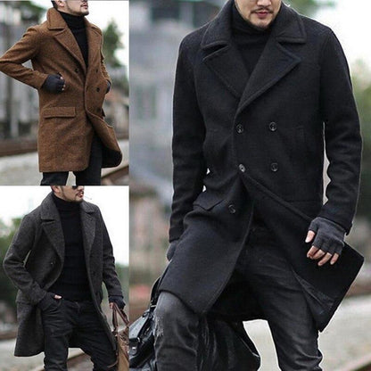 Classic woolen coat trench coat - DropOnline.co