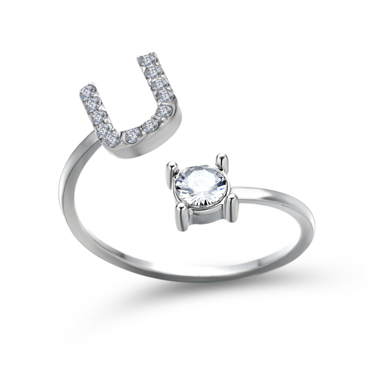 Adjustable Initial Letter Ring - Personalized Alphabet Jewelry