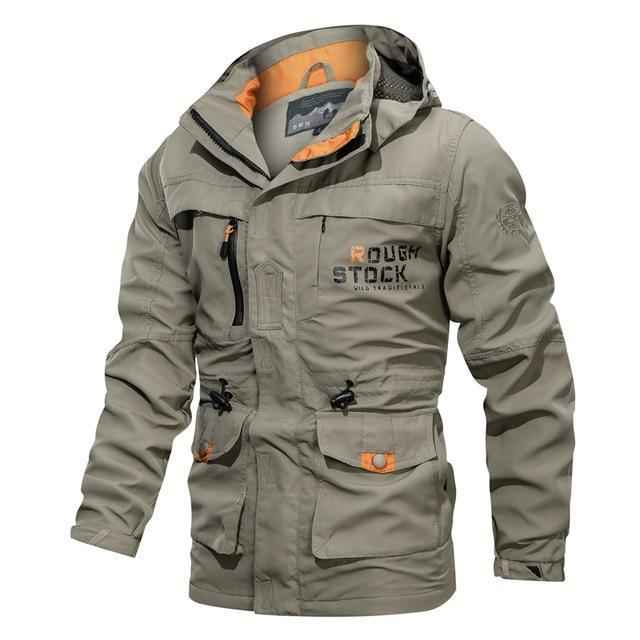 Men's Hooded Outdoor Jacket - Medium-Long Plus Size Casual Coat
