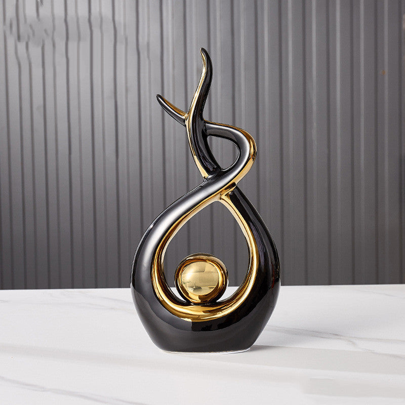 Premium Ceramic Entrance Decoration Ornaments - Light Luxury Abstract Home Accents