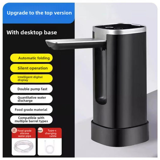 Fingerprint child lock touch screen digital display folding electric water pump mineral water feeder household bottled water pump