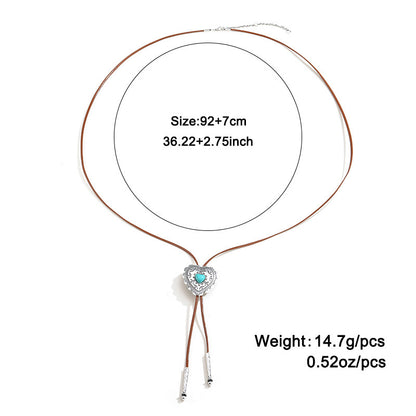 European And American Retro Turquoise Cross Necklace - DropOnline.co