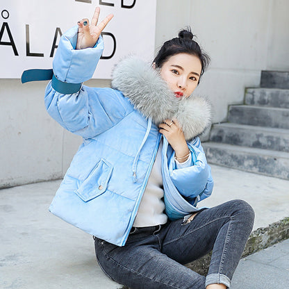 Big fur collar bread coat cotton coat - DropOnline.co