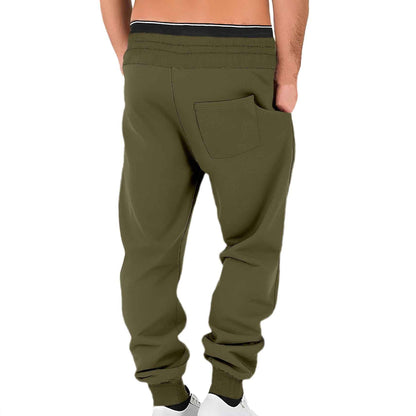 Male Solid Color Loose Cuffed Sports Casual Sweatpants