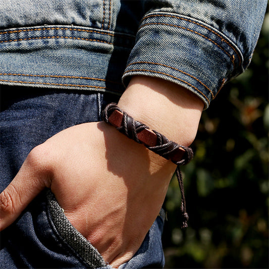 Asgard Crafted Leather Nordic Arm Bracelet - Viking-Inspired Wrist Cuff